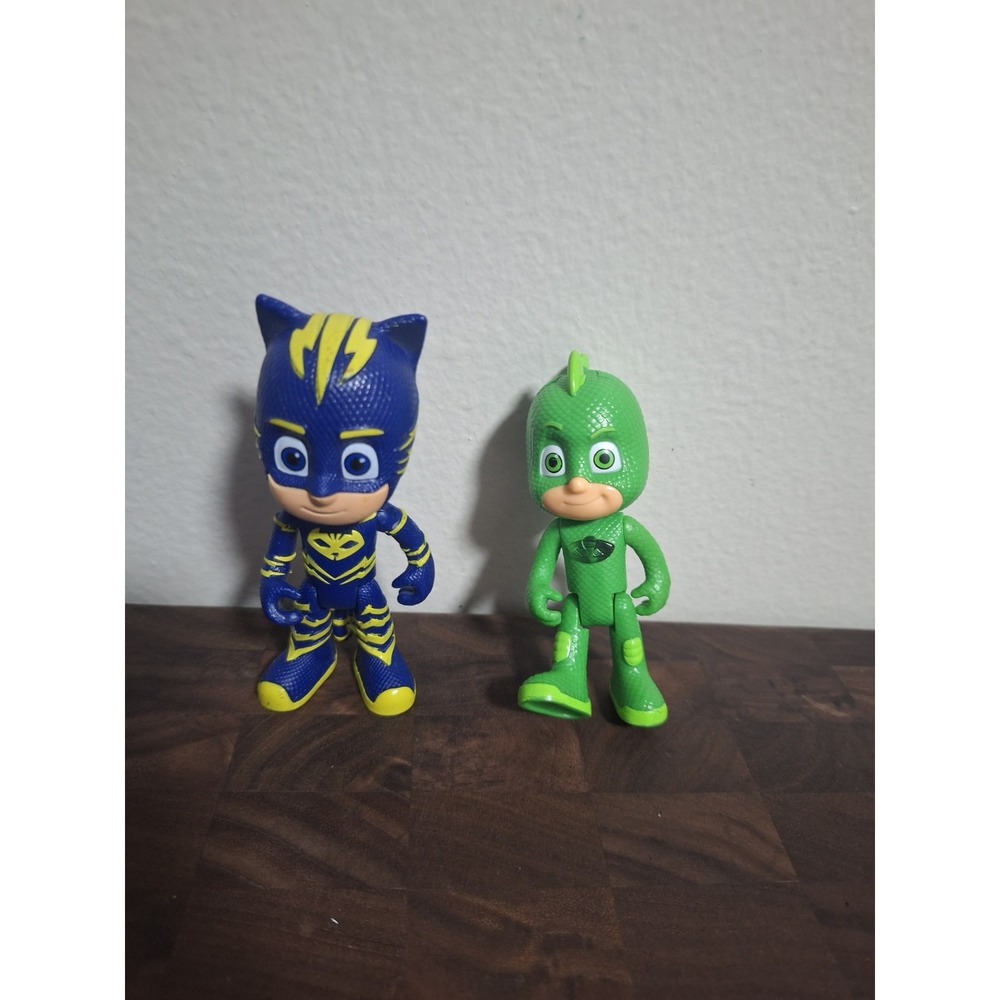 PJ Masks Action Figures Lot Catboy Super Charge Lightning & Gekko Toy Set 3"